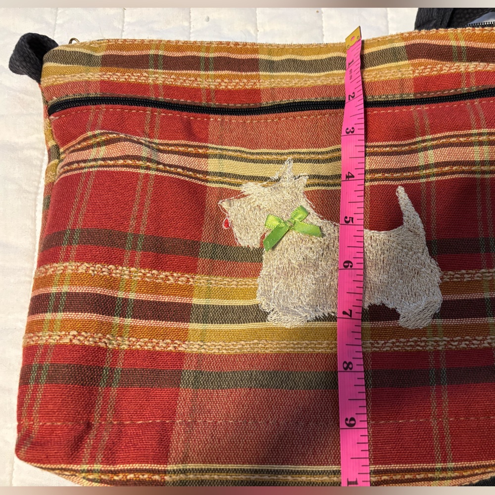 Dixie Bags Purse with Wallet Crossbody Bag Plaid With Scotty Dog - Picture 11 of 15